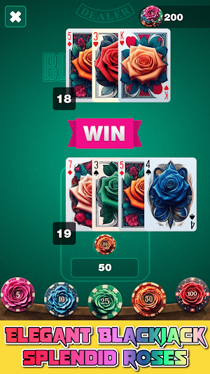 Blackjack Rose Delight Screenshot 1