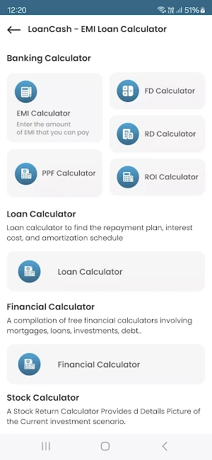 LoanCash - EMI Loan Calculator Screenshot 1