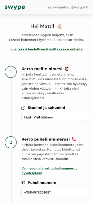 Swype for Couriers Screenshot 2