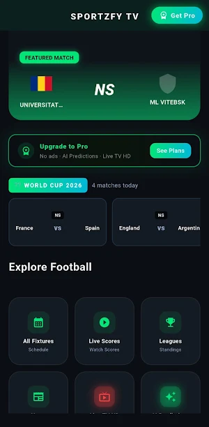 Sportzfy TV: Live FootballHD Screenshot 3