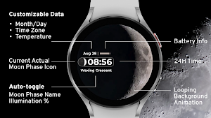 Animated Moon Phase Watch Face Screenshot 1