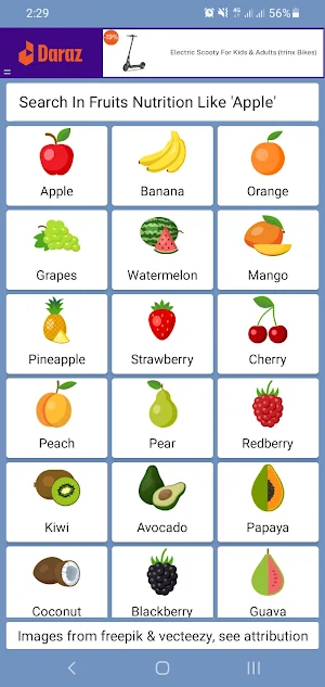 Fruits Nutrition Screenshot 0