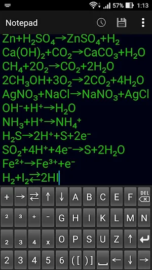 Chemical equation keyboard A Screenshot 1