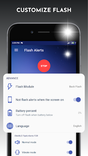 Flash Alerts - Blinking LED on Call and SMS Screenshot 3