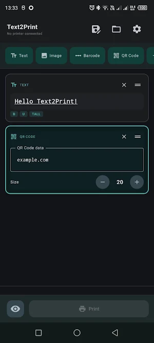 text2print - directly print Screenshot 0