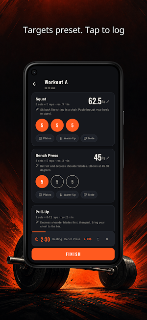 Barbell 5x5 Lift Log - NIKUTAI Screenshot 1
