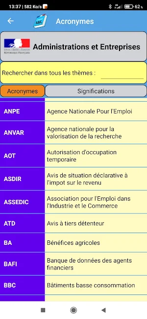 Lexique acronymes Screenshot 3