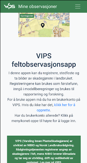 VIPS Feltobservasjoner Screenshot 0