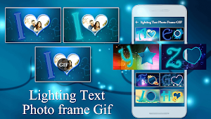 Lighting GIF Text Photo Frame - 3D GIF Text Editor Screenshot 0