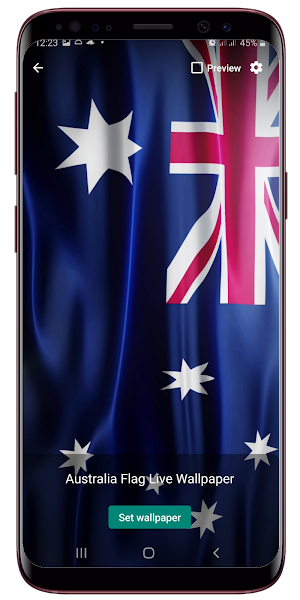 Australian Flag Waving Live Wallpaper Screenshot 1