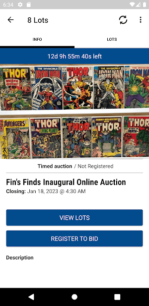 Fins auctions Screenshot 1
