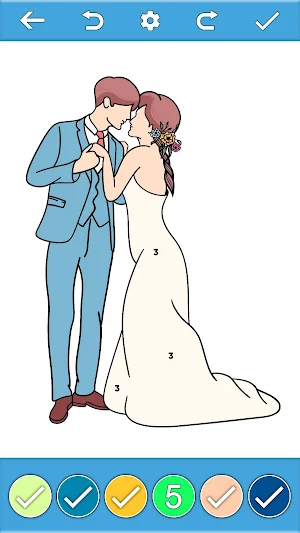 Bride&Groom Coloring By Number Screenshot 0