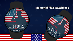 Memorial Flag Watch Face Screenshot 1