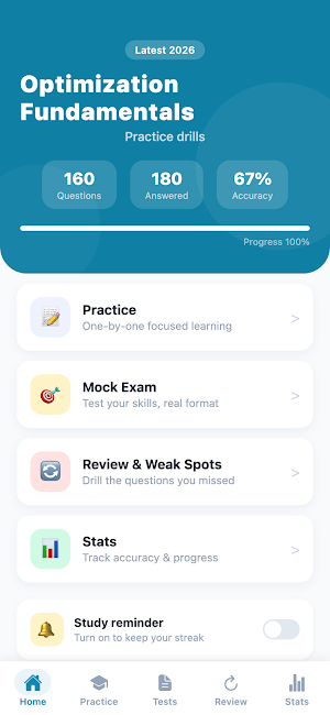 Optimization Fundamentals Quiz Screenshot 0