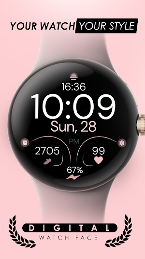 Minimal Rose Gold 4 Watch Face Screenshot 0