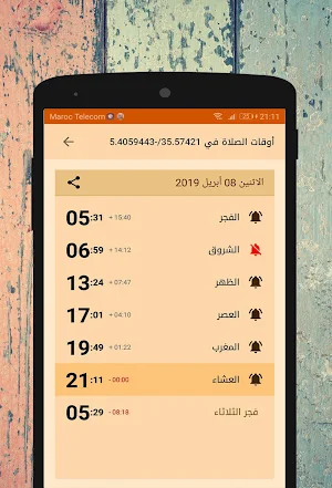 مواقيت الصلاة في تركيا 2019 Screenshot 1