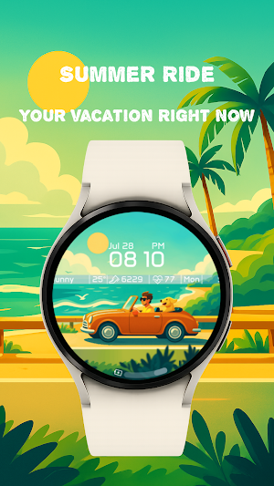 Summer Ride- Watch Face Screenshot 0