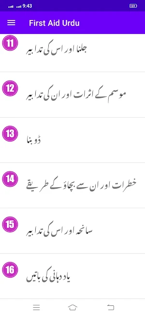 First Aid Urdu Screenshot 2