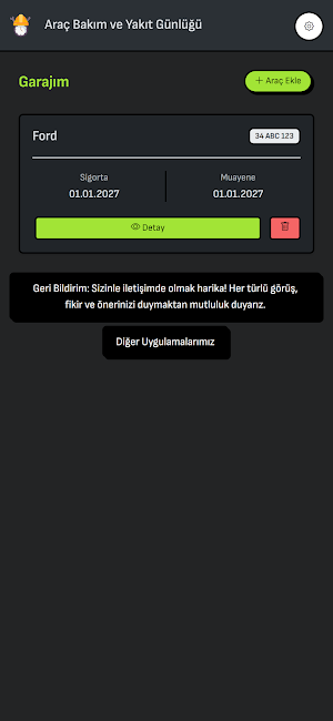 Araç Bakım ve Yakıt Günlüğü Screenshot 0