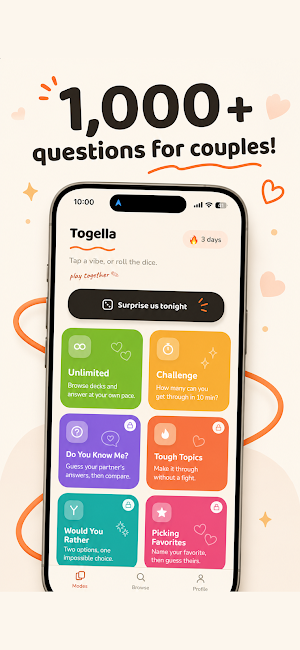 Couples Questions Game Togella Screenshot 0
