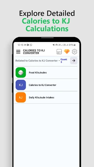 Calories to KJ Converter Screenshot 0
