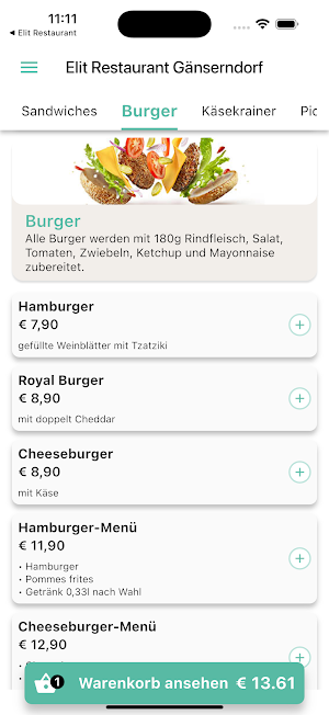 Elit Restaurant Gänserndorf Screenshot 1