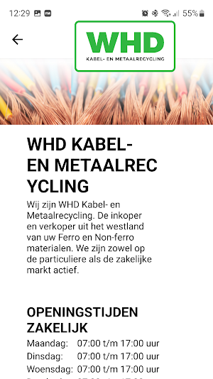 WHD Kabel en metaalrecycling Screenshot 2