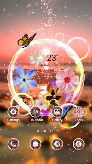 Sunset Beach Bubble- Wallpaper Screenshot 0