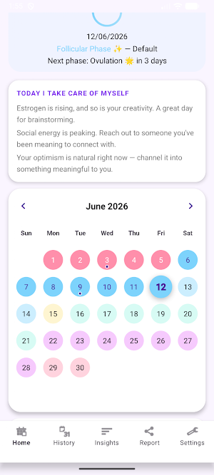 Aurora Flow — Period Tracker Screenshot 1