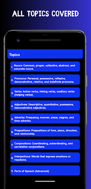 English grammar quiz Screenshot 1