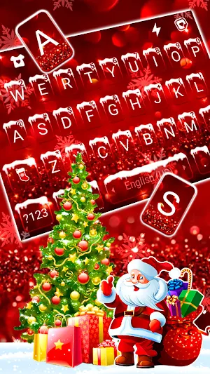 Happy Red Christmas Keyboard Background Screenshot 1
