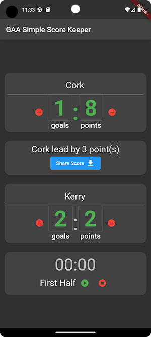 GAA Score Keeper & Tracker Screenshot 0