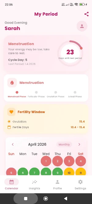 Period Tracker - Calendar Screenshot 0