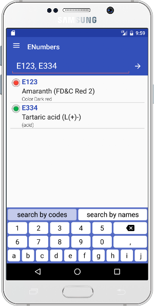 E Numbers - Food Additives PRO Screenshot 1