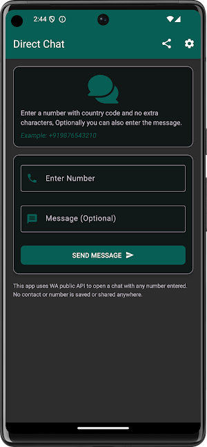 Direct Chat for WA Screenshot 1