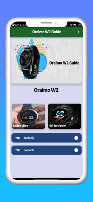 Oraimo W2 smart watch Guide Screenshot 1