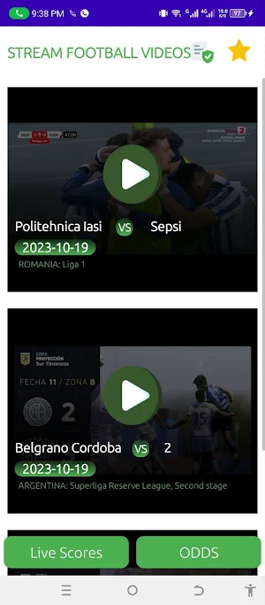 Football Streaming ODDS Tv Screenshot 1