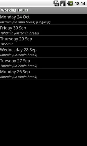 Working Hours Screenshot 1