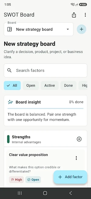SWOT Board: Simple Canvas Screenshot 0