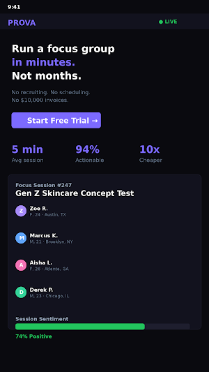 PROVA - AI Focus Groups Screenshot 0