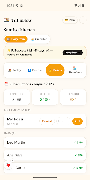 TiffinFlow: Tiffin Manager Screenshot 2