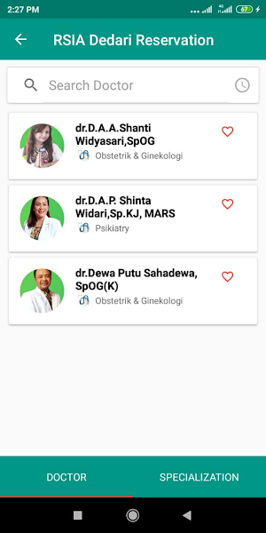 RSIA Dedari Reservation Screenshot 2
