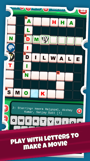 Bollywood Movies Crossword Puzzle Game, Guess Quiz Screenshot 1