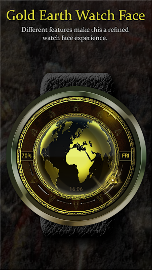 Watch Face: Gold Earth Wear OS Screenshot 3