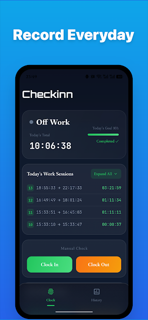 Checkinn: NFC Work Tracker Screenshot 1