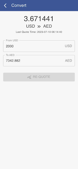 USD to AED Screenshot 2