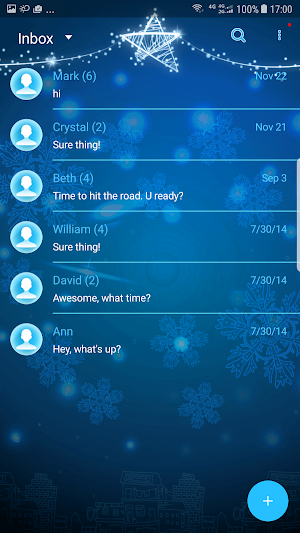 Christmas Dream skin 2018 for Handcent Next SMS Screenshot 1