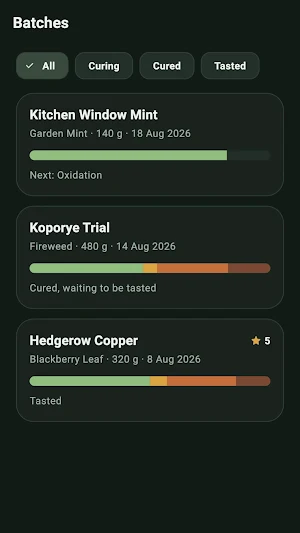Wilthorne: Tea Curing Log Screenshot 1
