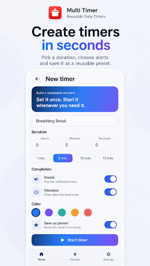 Multi Timer: Reusable Timers Screenshot 2