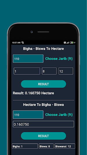 Bigha-Biswa-Hectare Converter Screenshot 3